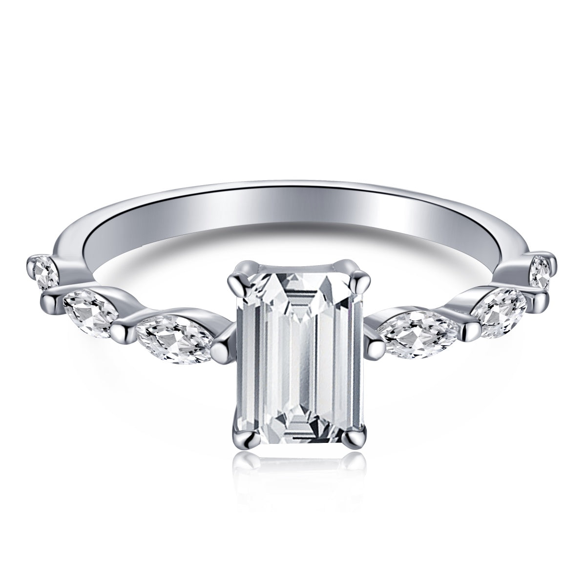 [Lumi Jewels]1.0 Carat Dainty Resplendent Radiant Cut Daily Ring
