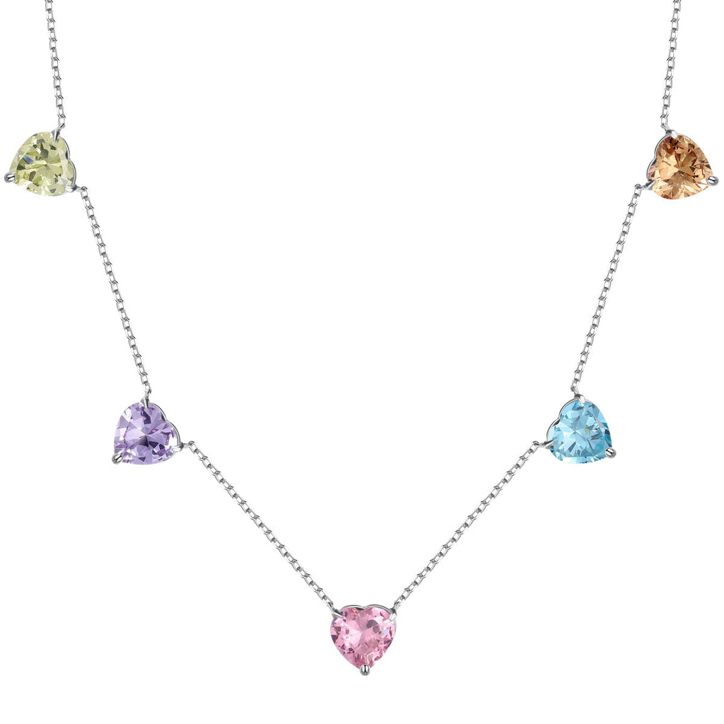 [Lumi Jewels]Sparkling Colorful Heart Cut Necklace