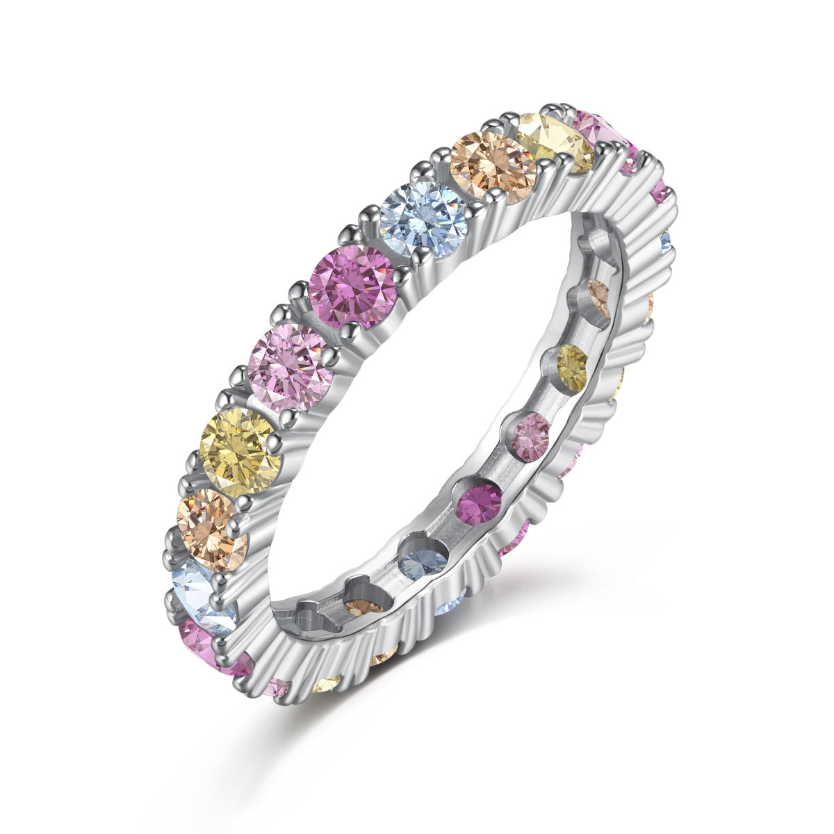 [Lumi Jewels]Dazzling Lustrous Round Cut Tennis Ring