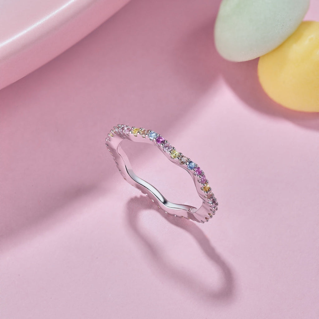 [Lumi Jewels]Dainty Colorful Round Cut Party Ring