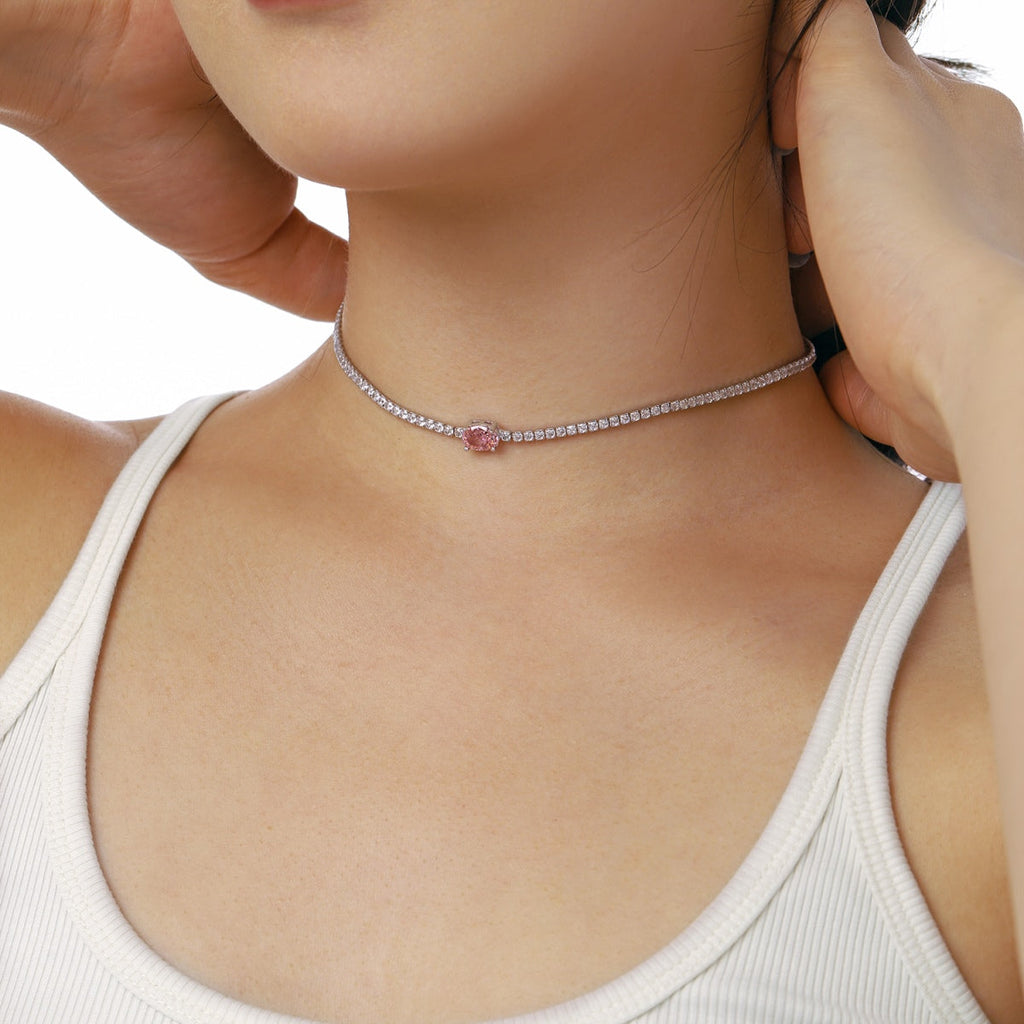 [Lumi Jewels]1.0 Carat Shining Oval Cut Necklace