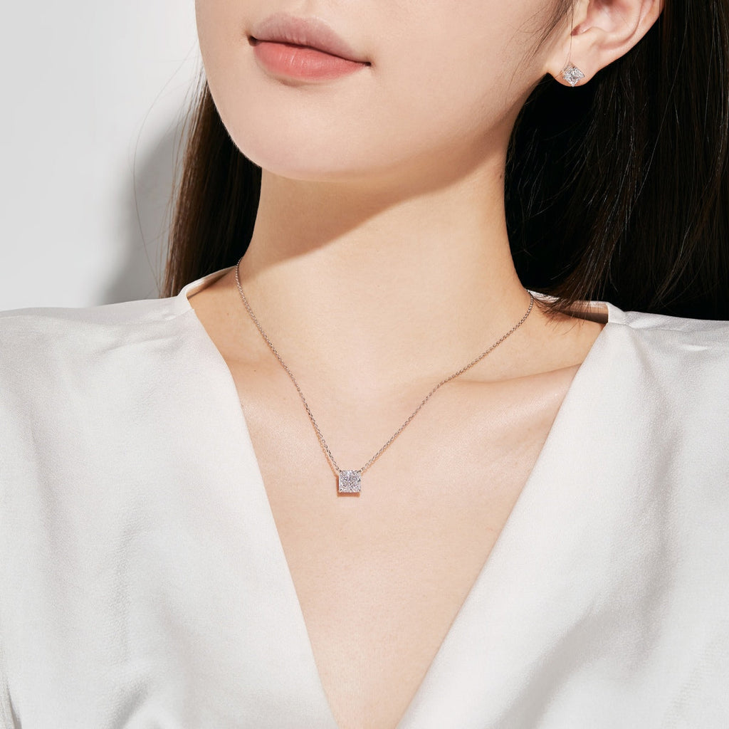[Lumi Jewels]1.0 Carat Radiant Princess Cut Wedding Earrings