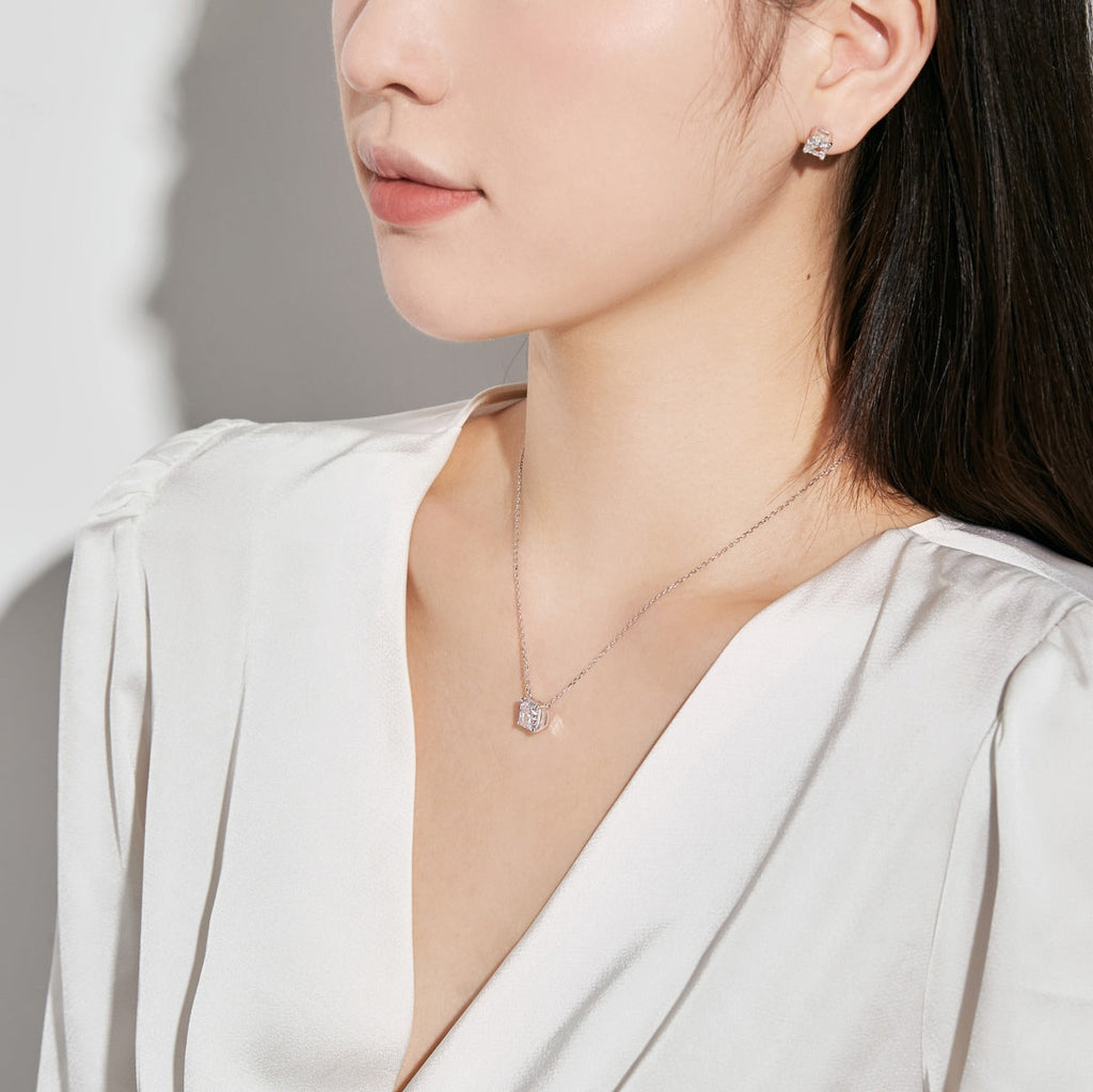 [Lumi Jewels]1.0 Carat Radiant Princess Cut Wedding Earrings