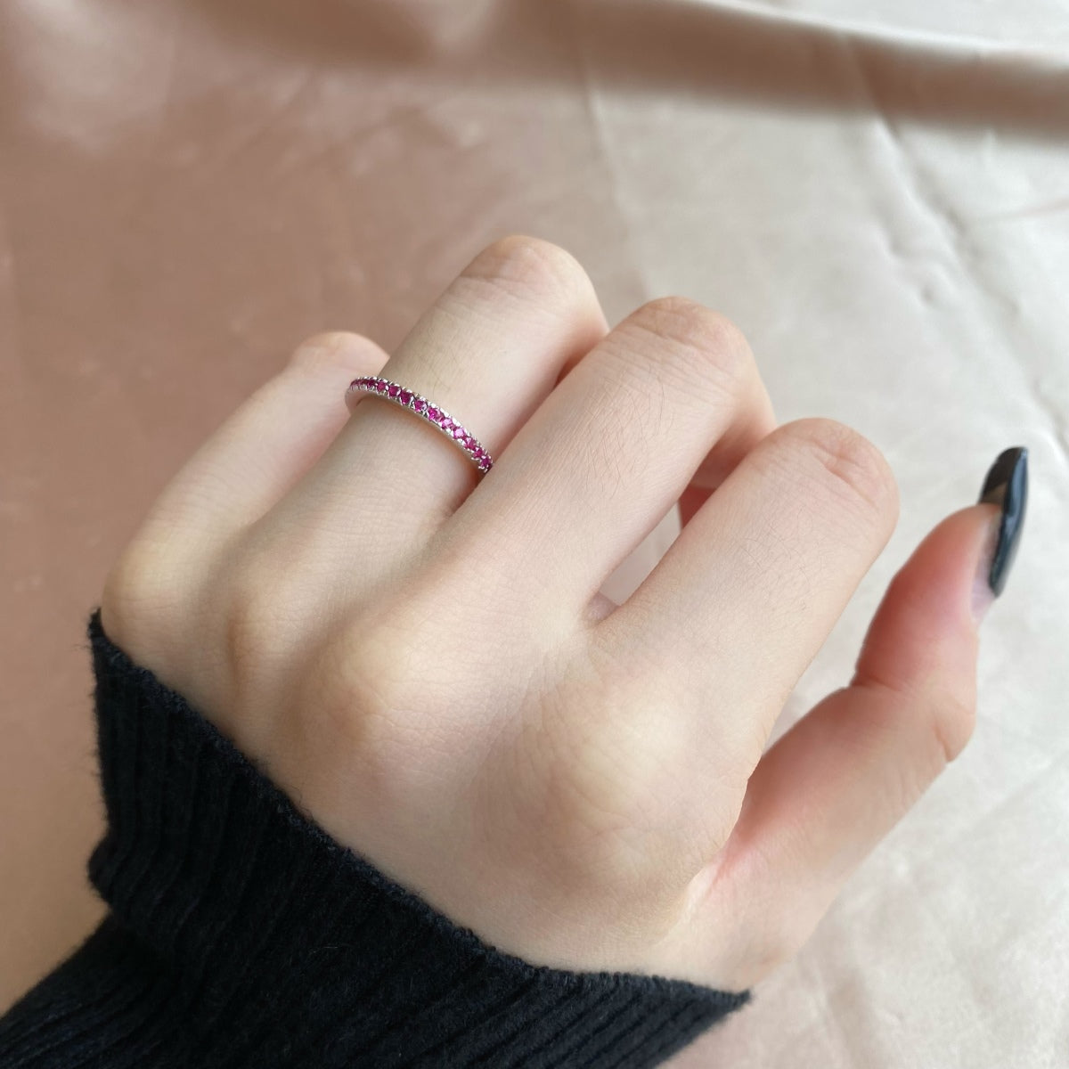 [Lumi Jewels]Delicate Sparkling Round Cut Daily Ring