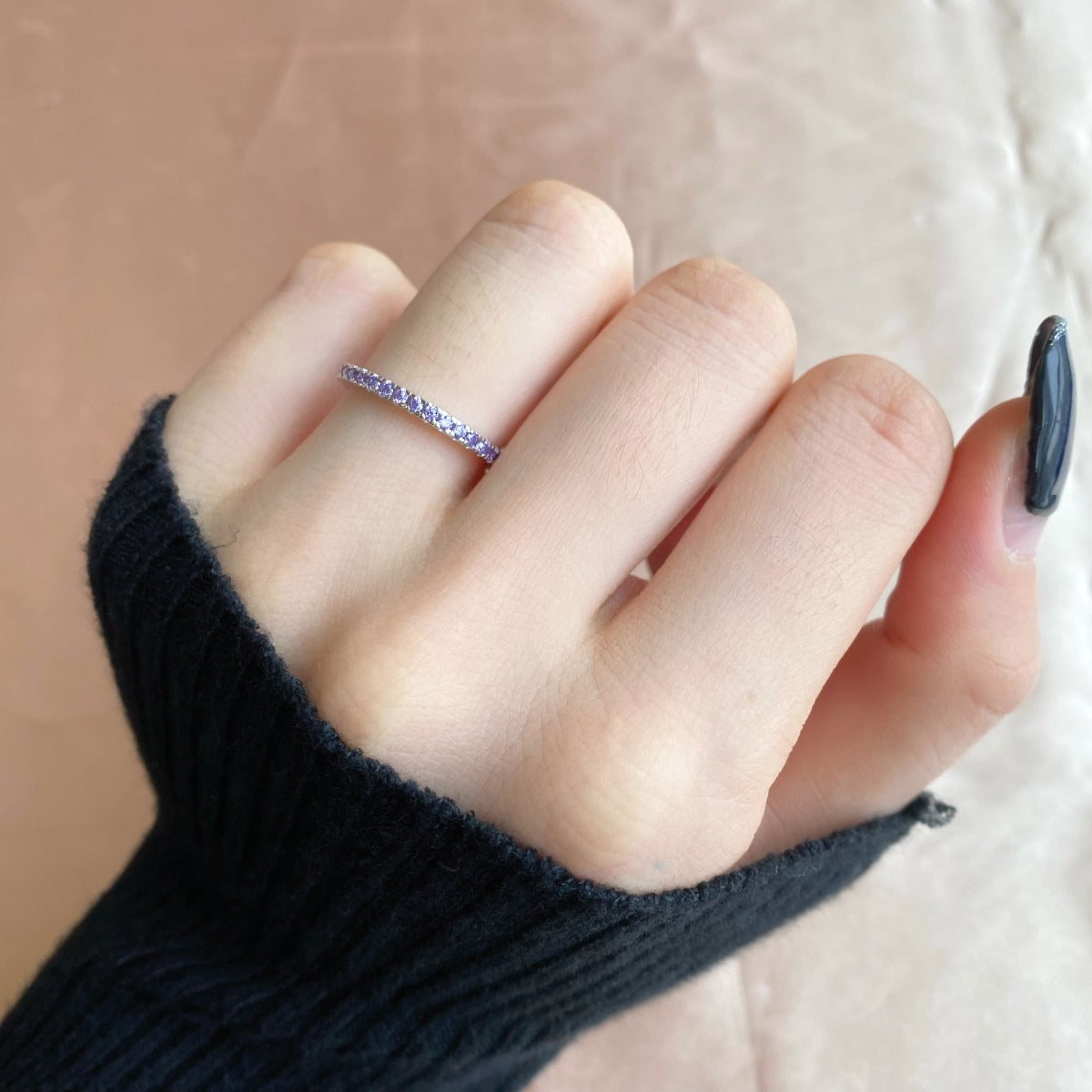 [Lumi Jewels]Delicate Sparkling Round Cut Daily Ring