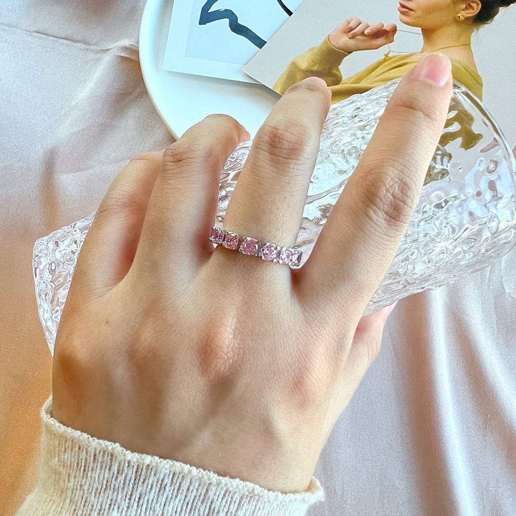 [Lumi Jewels]Eternity Round Cut Tennis Ring