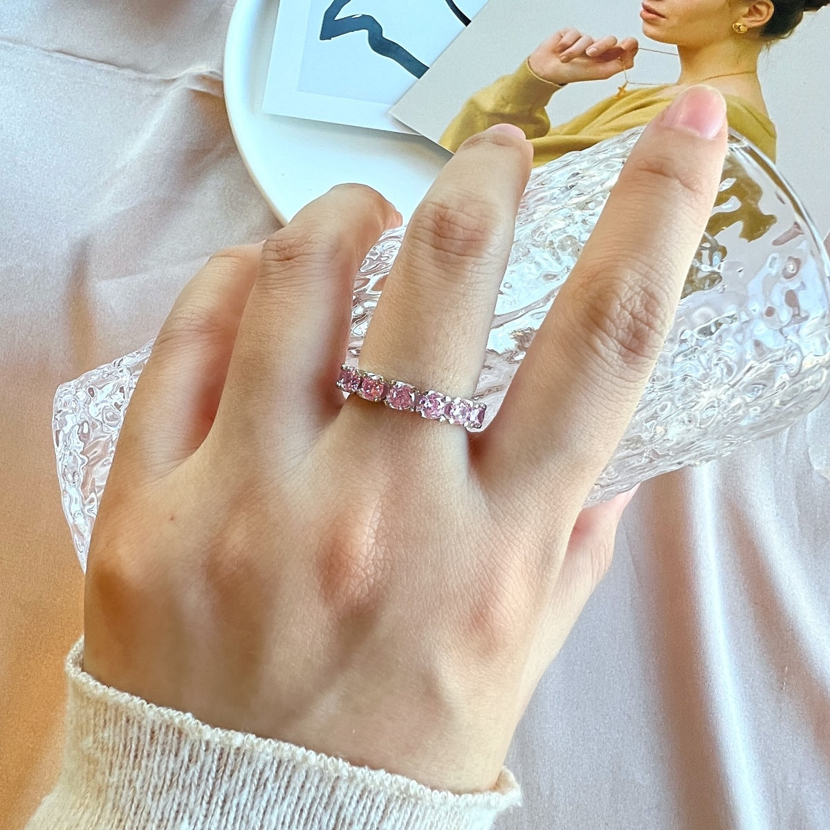 [Lumi Jewels]Eternity Round Cut Tennis Ring
