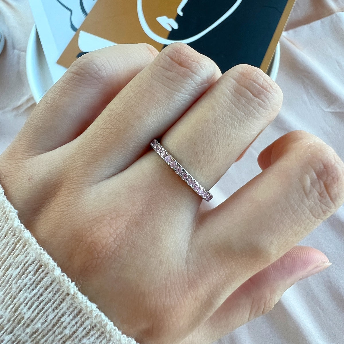 [Lumi Jewels]Delicate Sparkling Round Cut Daily Ring
