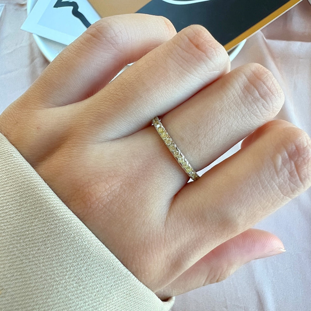 [Lumi Jewels]Delicate Sparkling Round Cut Daily Ring