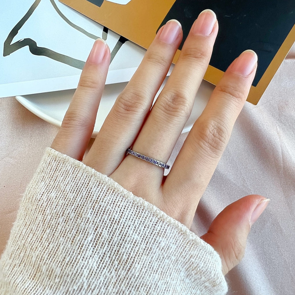 [Lumi Jewels]Delicate Sparkling Round Cut Daily Ring