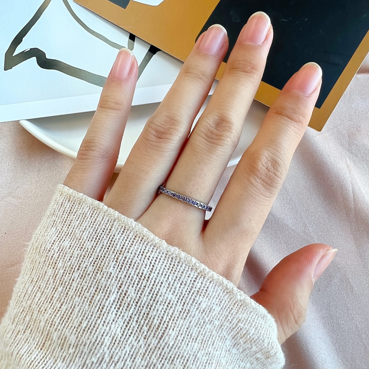 [Lumi Jewels]Delicate Sparkling Round Cut Daily Ring