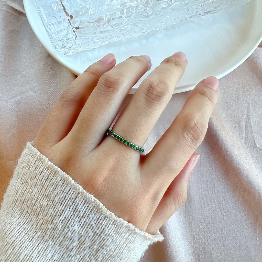 [Lumi Jewels]Delicate Sparkling Round Cut Daily Ring