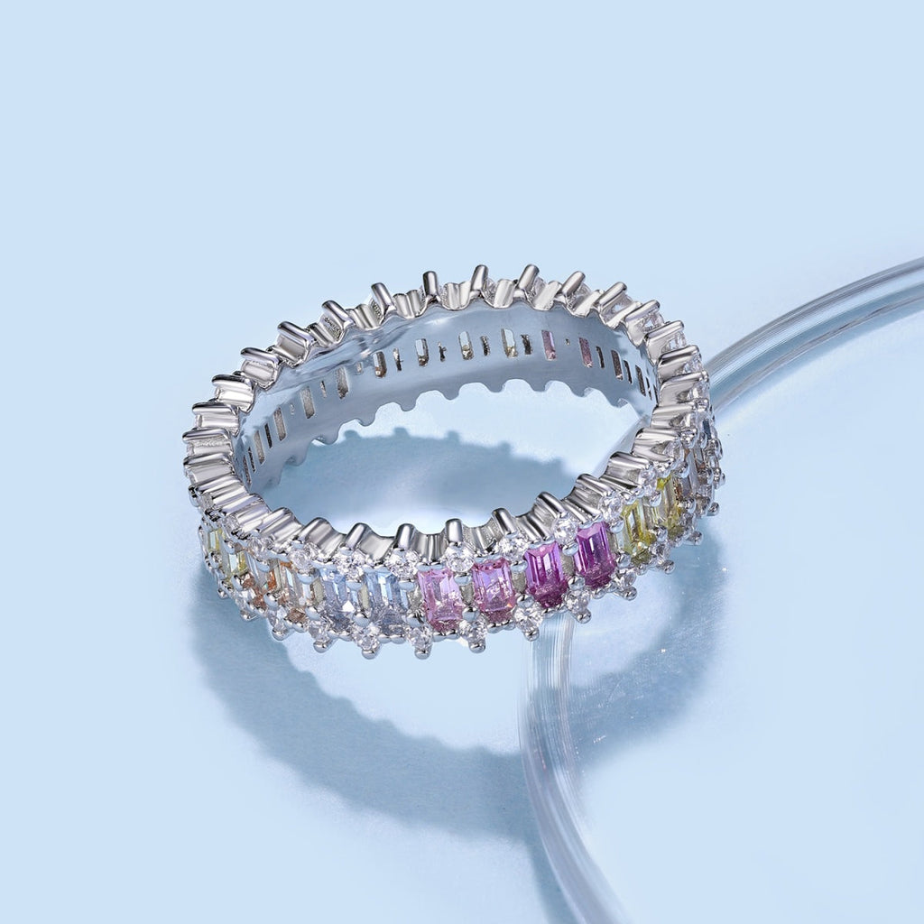 [Lumi Jewels]Splashy Ornate Emerald Cut Cocktail Ring