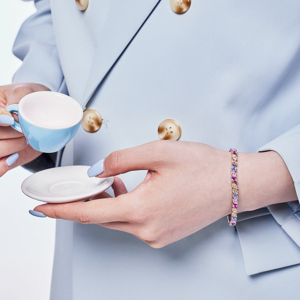 [Lumi Jewels]Ornate Sparkling Multi Cut Party Bracelet