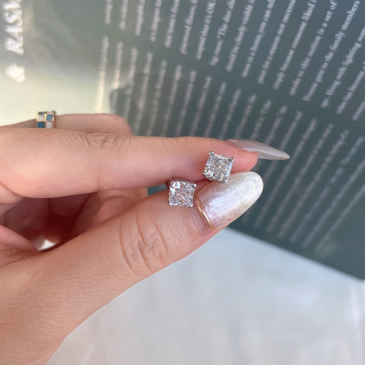 [Lumi Jewels]1.0 Carat Radiant Princess Cut Wedding Earrings