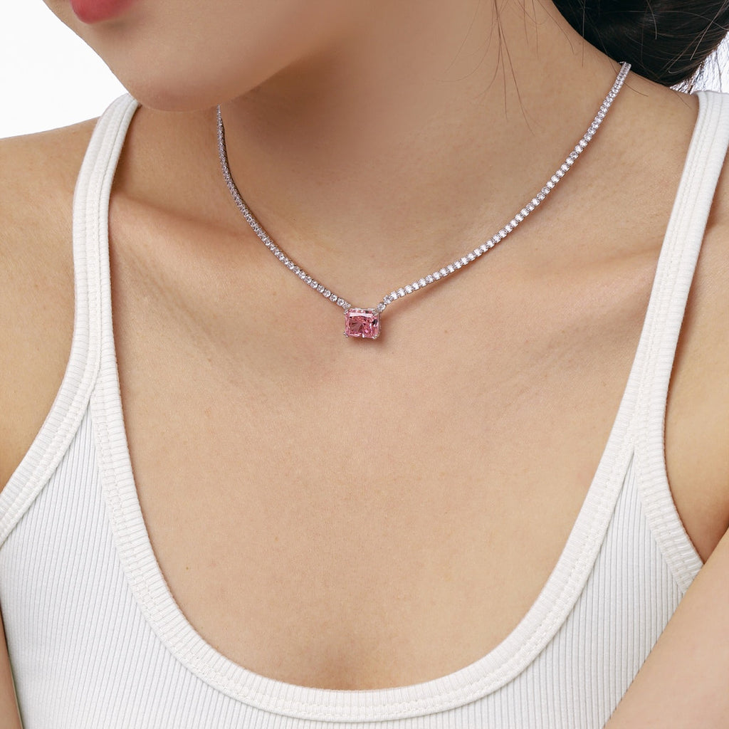 [Lumi Jewels]4.0 Carat Elegant Radiant Cut Necklace