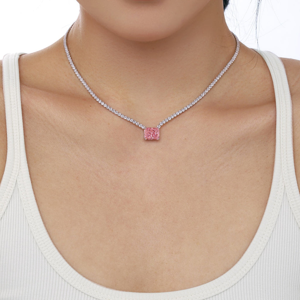 [Lumi Jewels]4.0 Carat Elegant Radiant Cut Necklace