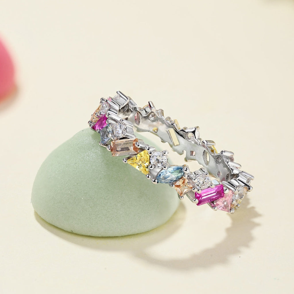 [Lumi Jewels]Dazzling Polychromatic Multi cut Daily Ring
