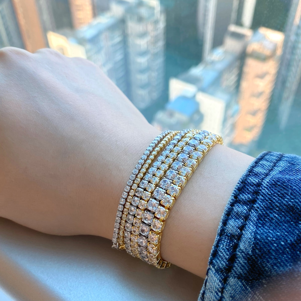 [Lumi Jewels]Radiant Shinning Princess Cut Tennis Bracelet