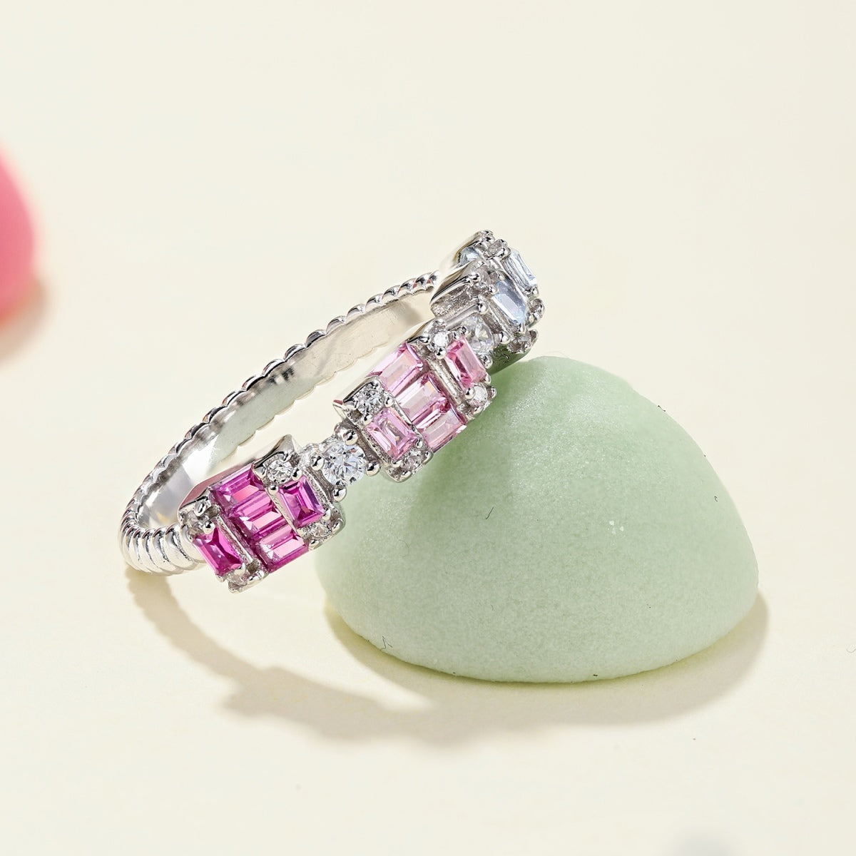 [Lumi Jewels]Unique Colorful Emerald Cut Party Ring