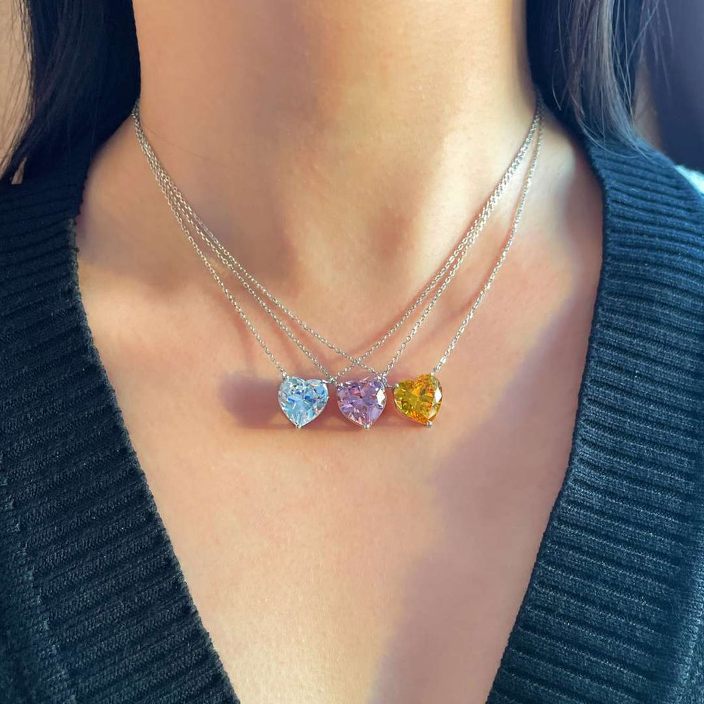 [Lumi Jewels]6.0 carat Radiant Heart Shape Necklace