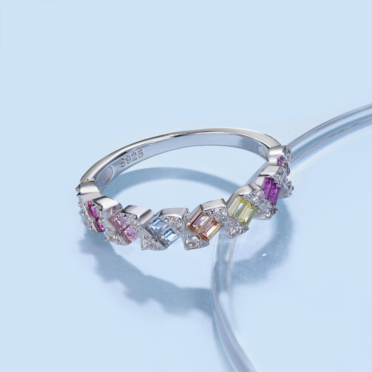 [Lumi Jewels]Delicate Vibrant Emerald Cut Daily Ring