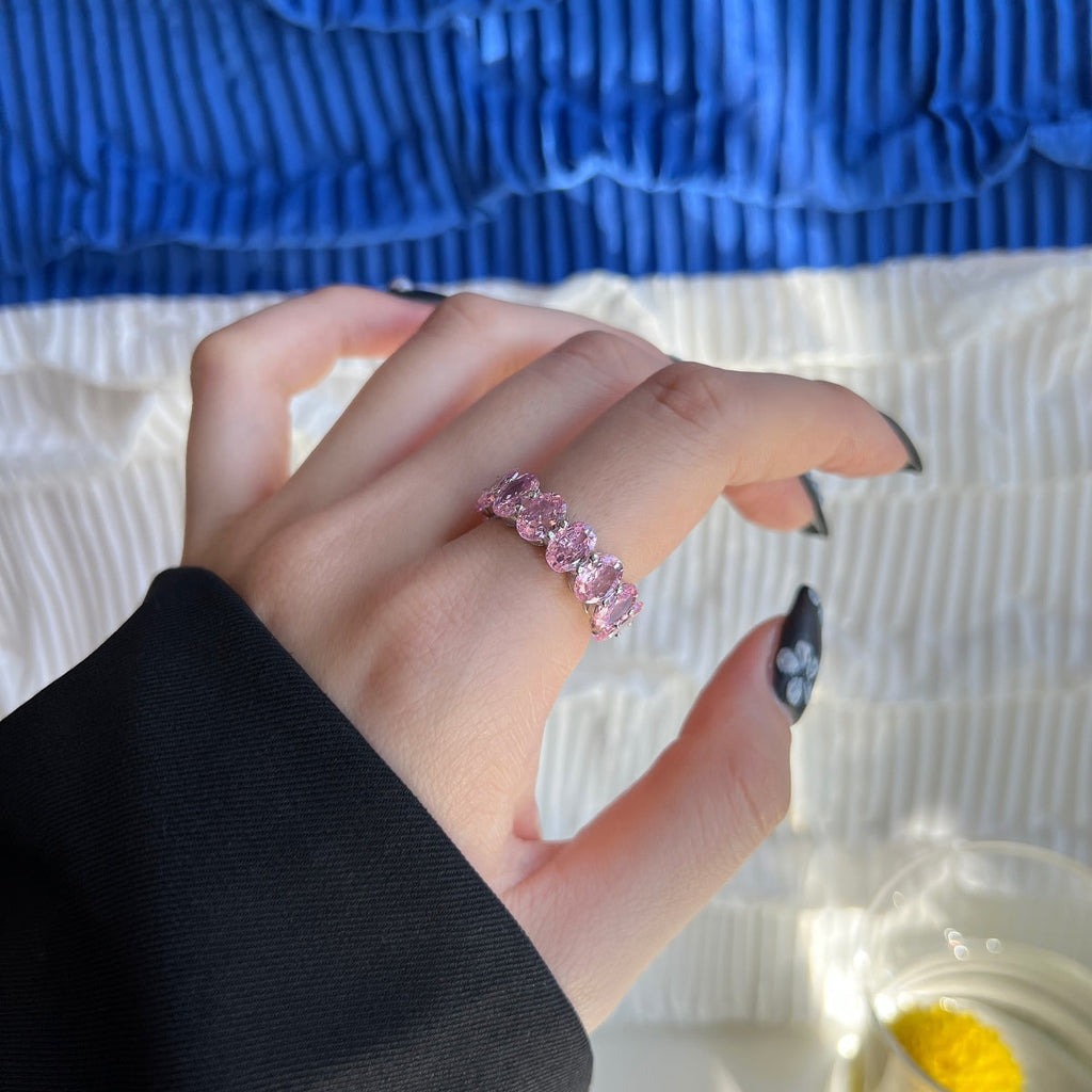 [Lumi Jewels]Dainty Elongated Cushion Cut Tennis Ring