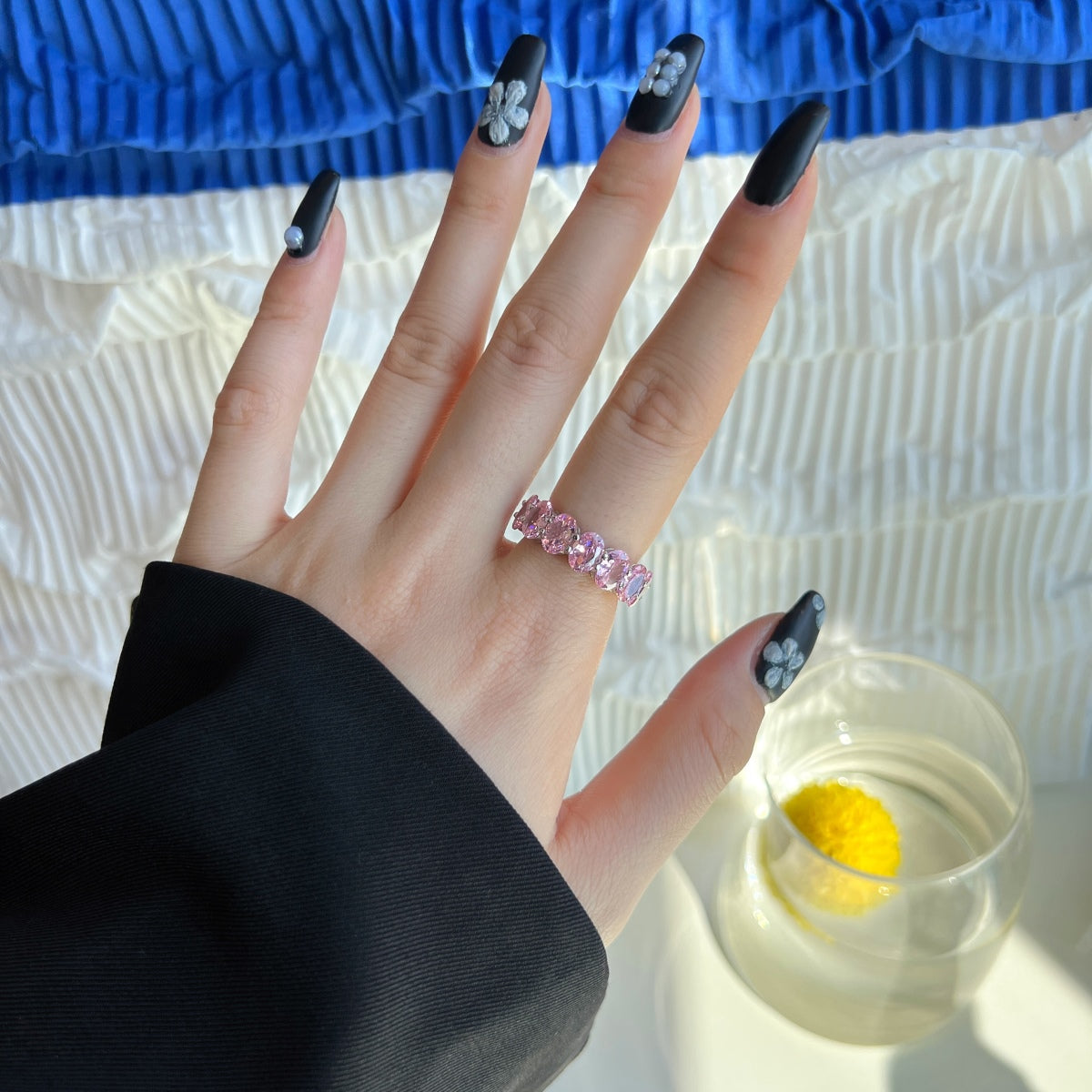 [Lumi Jewels]Dainty Elongated Cushion Cut Tennis Ring