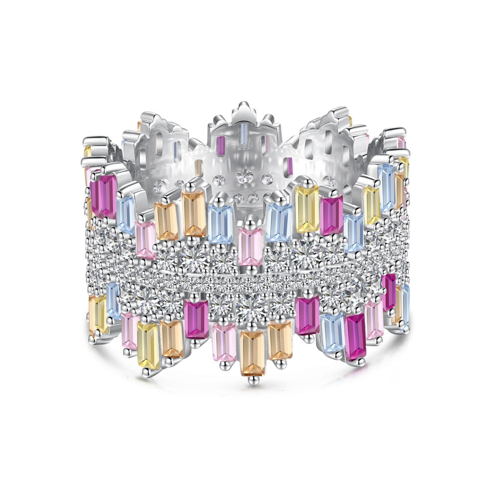 [Lumi Jewels]Luxurious Colorful Radiant Cut Daily Ring