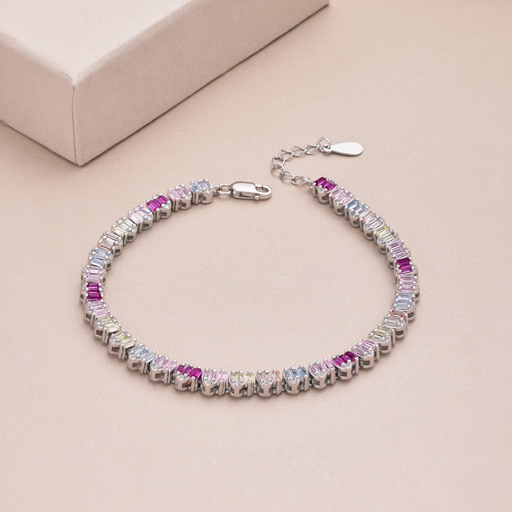 [Lumi Jewels]Delicate Colorful Emerald Cut Party Bracelet
