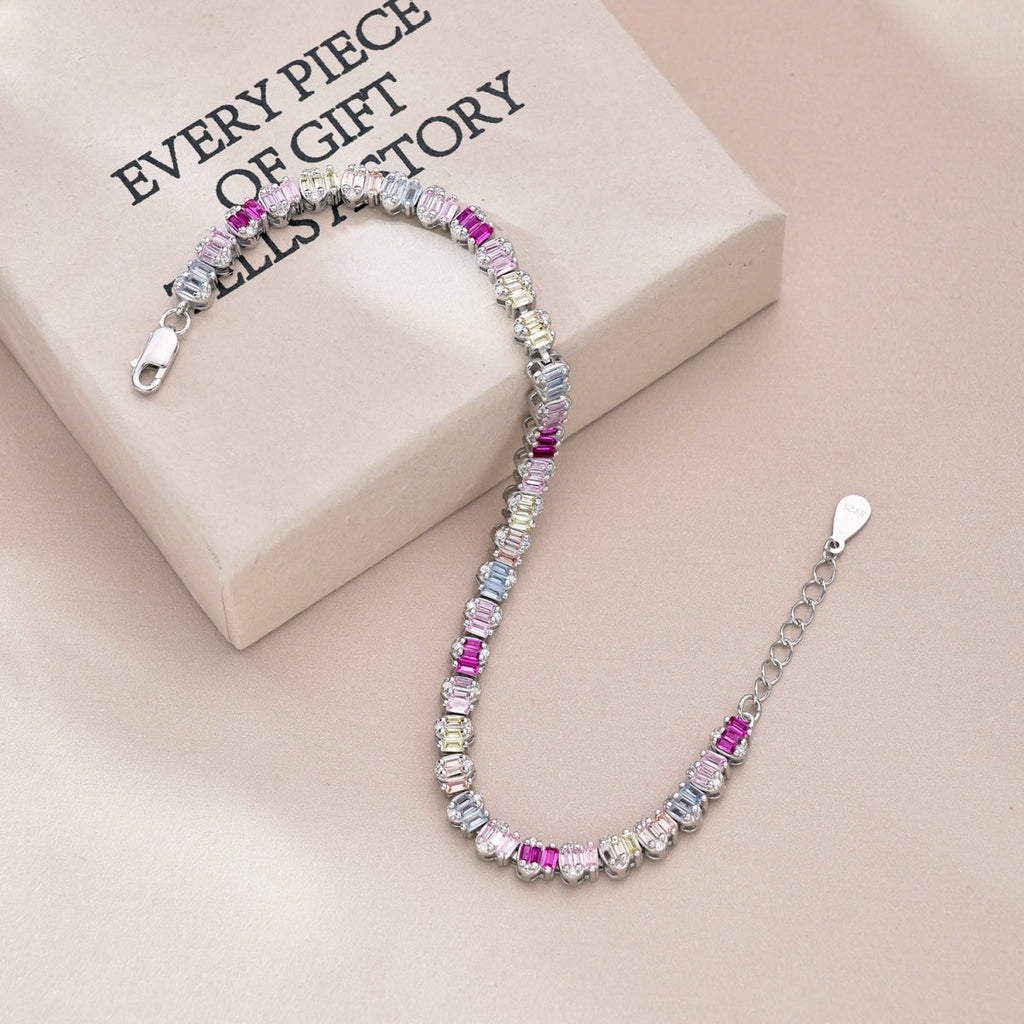 [Lumi Jewels]Delicate Colorful Emerald Cut Party Bracelet