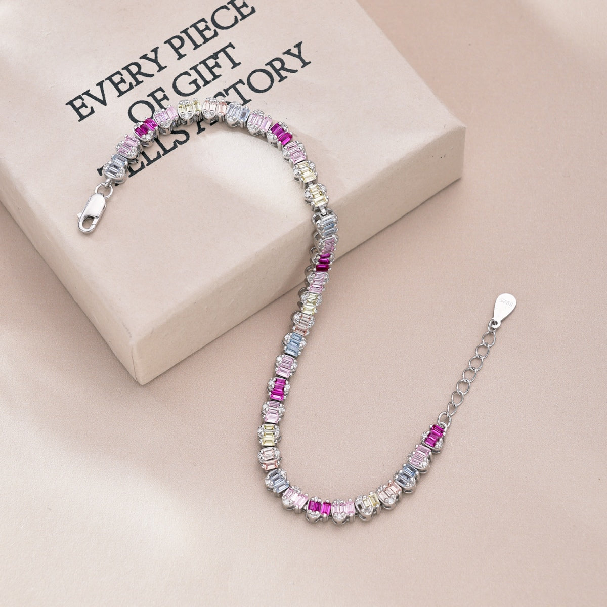 [Lumi Jewels]Delicate Colorful Emerald Cut Party Bracelet