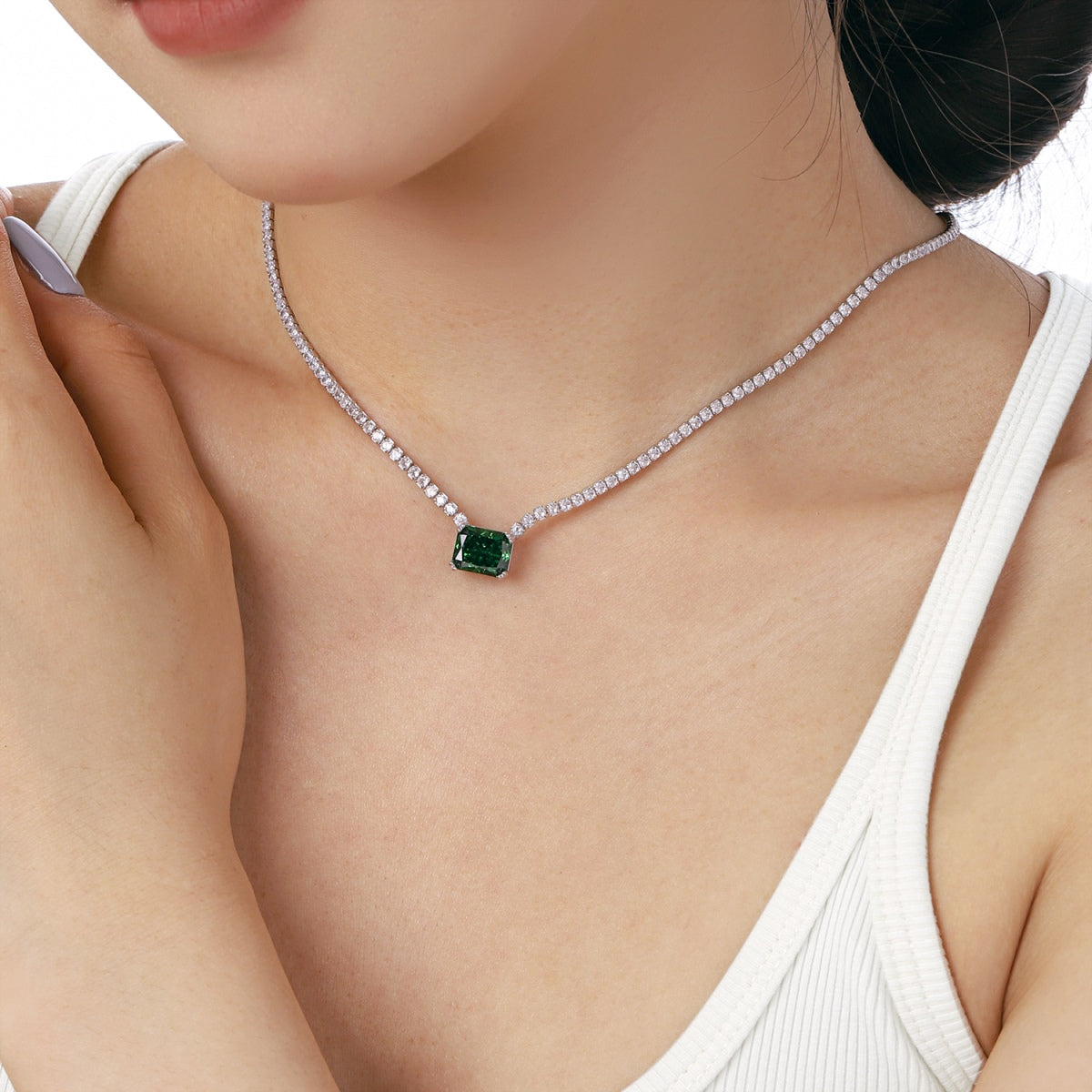 [Lumi Jewels]4.0 Carat Elegant Radiant Cut Necklace