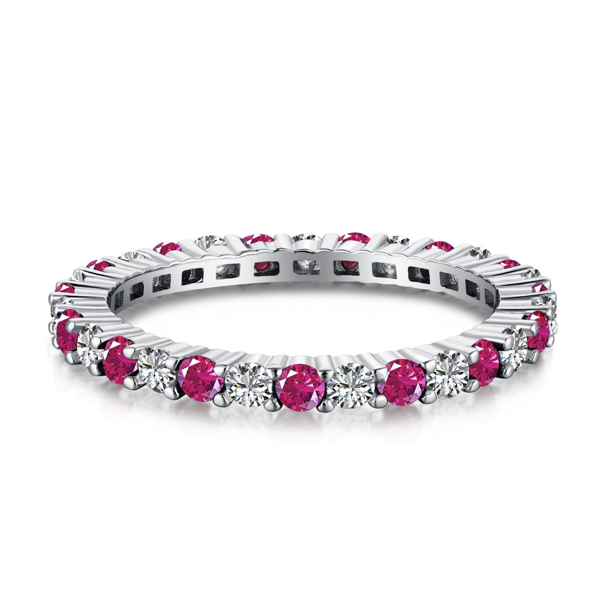 [Lumi Jewels]Exquisite Colorful Round Cut Tennis Ring