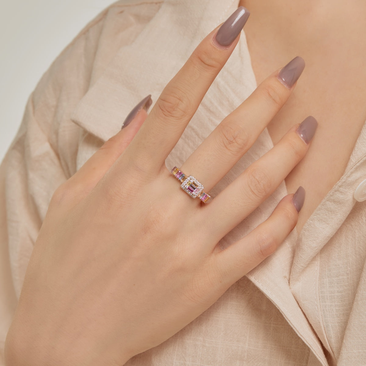 [Lumi Jewels]Exquisite Colorful Radiant Cut Party Ring