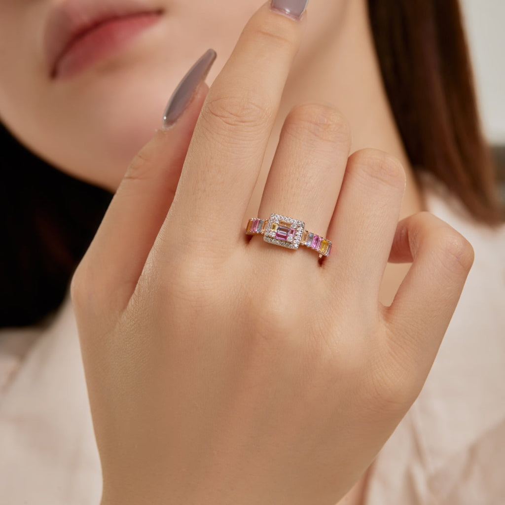 [Lumi Jewels]Exquisite Colorful Radiant Cut Party Ring