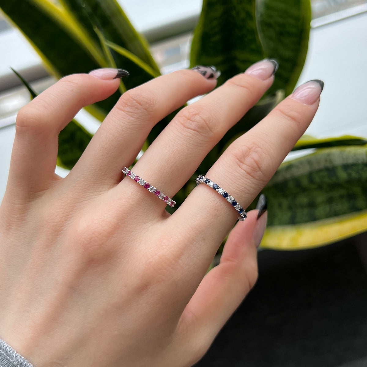 [Lumi Jewels]Exquisite Colorful Round Cut Tennis Ring