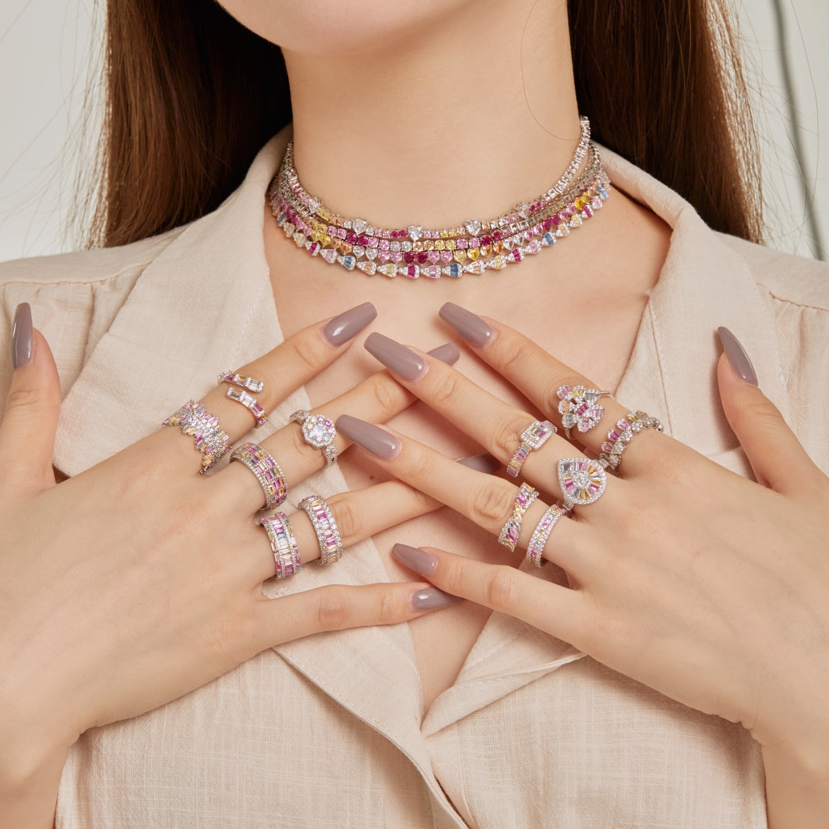 [Lumi Jewels]Dainty Colorful Radiant Cut Daily Ring
