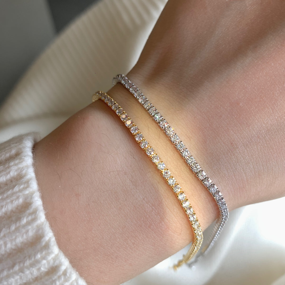 [Lumi Jewels]Radiant Shinning Princess Cut Tennis Bracelet