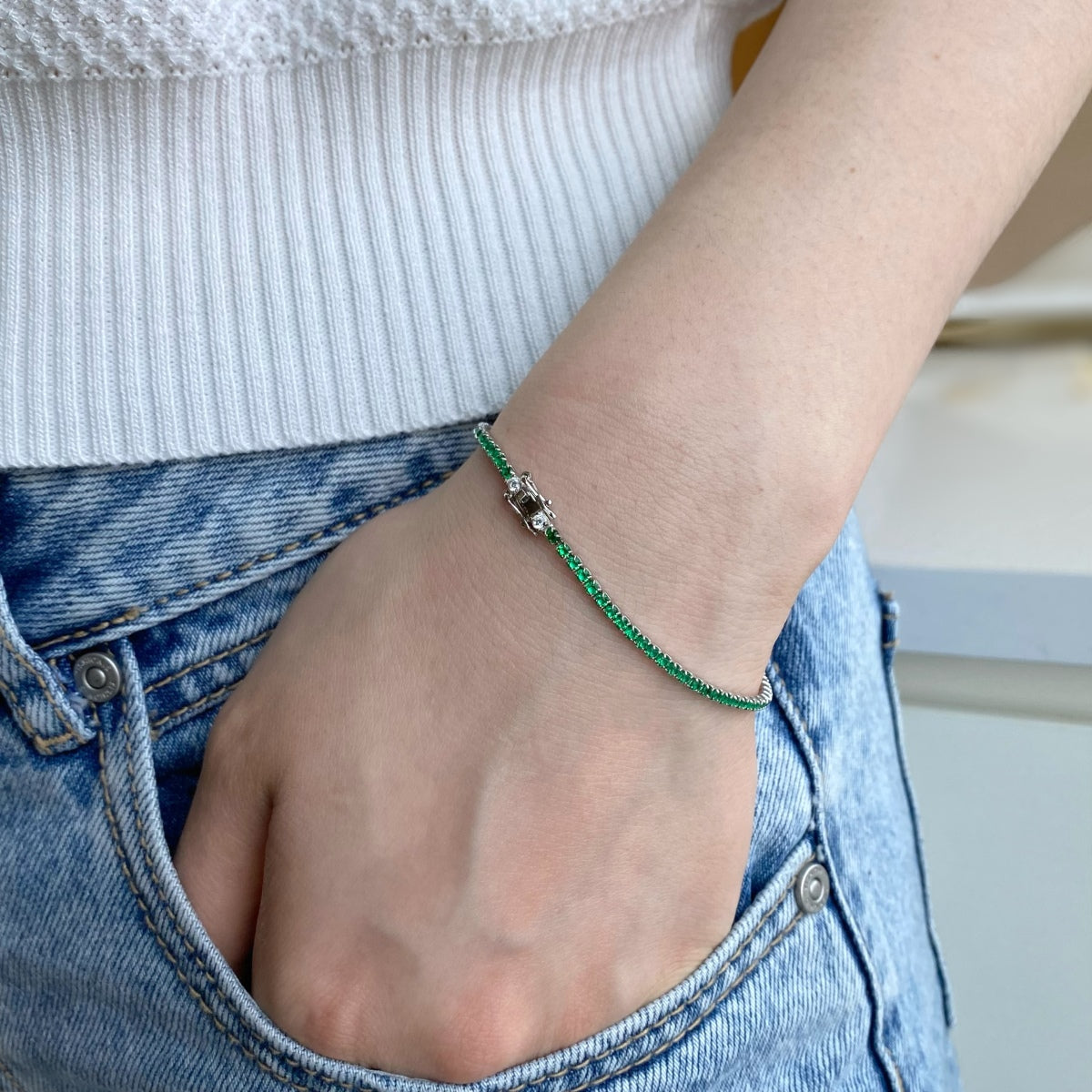 [Lumi Jewels]Dazzling Colorful Round Cut Daily Bracelet