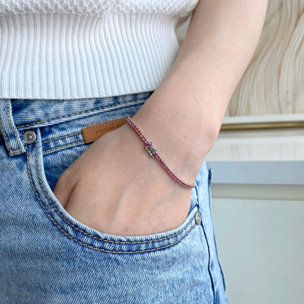 [Lumi Jewels]Dazzling Colorful Round Cut Daily Bracelet