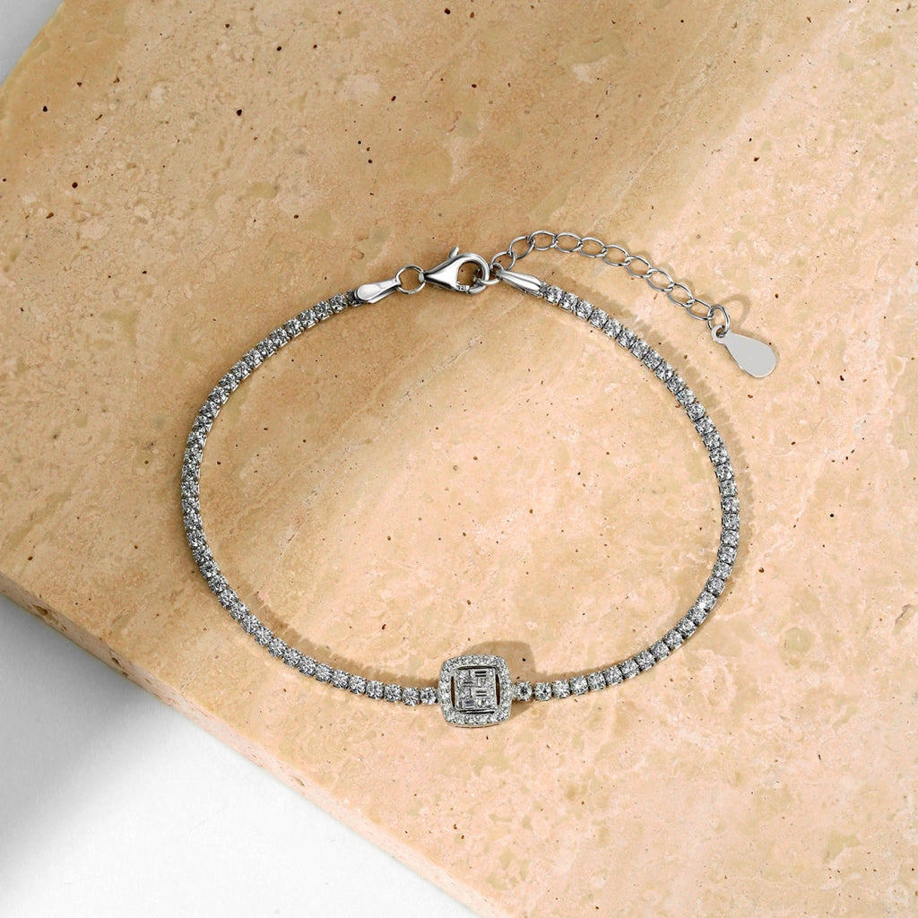 [Lumi Jewels]Luxurious Dazzling Square Shape Banquet Bracelet