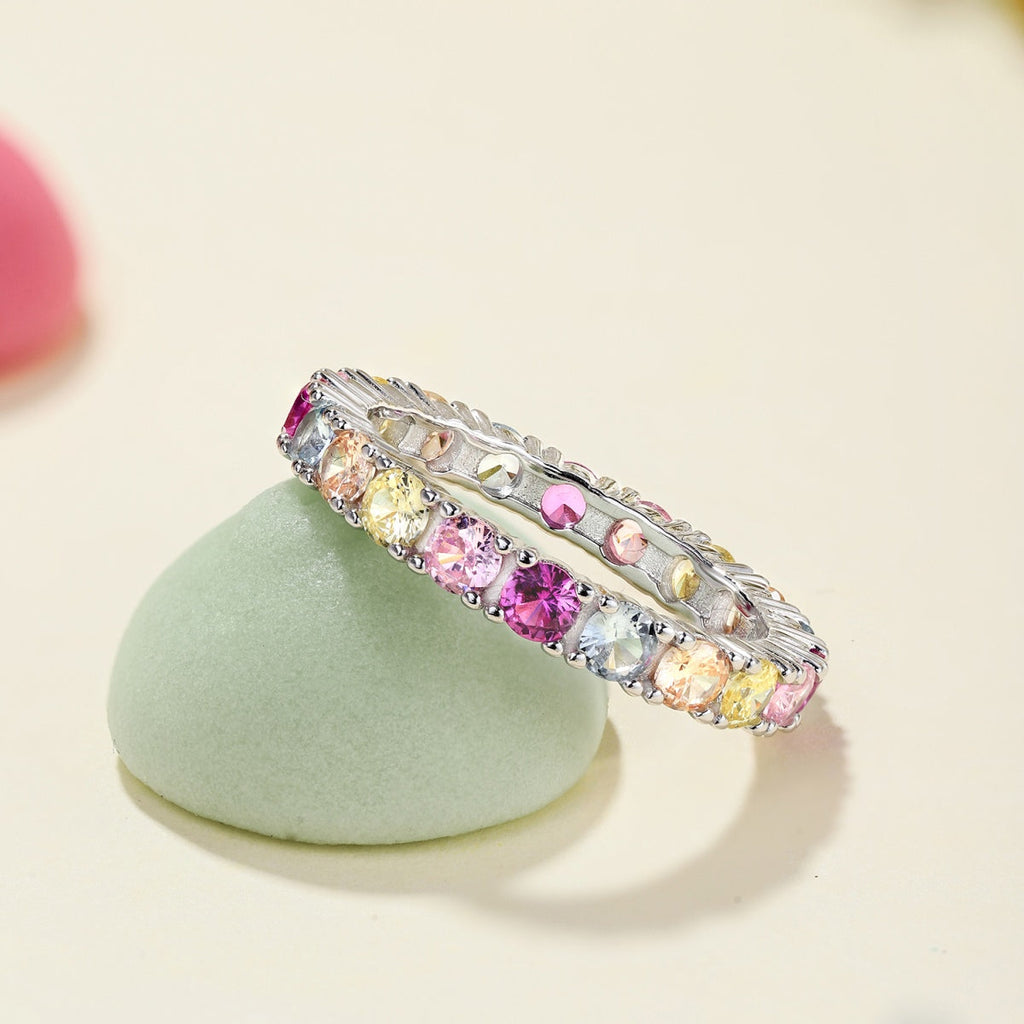 [Lumi Jewels]Dazzling Lustrous Round Cut Tennis Ring