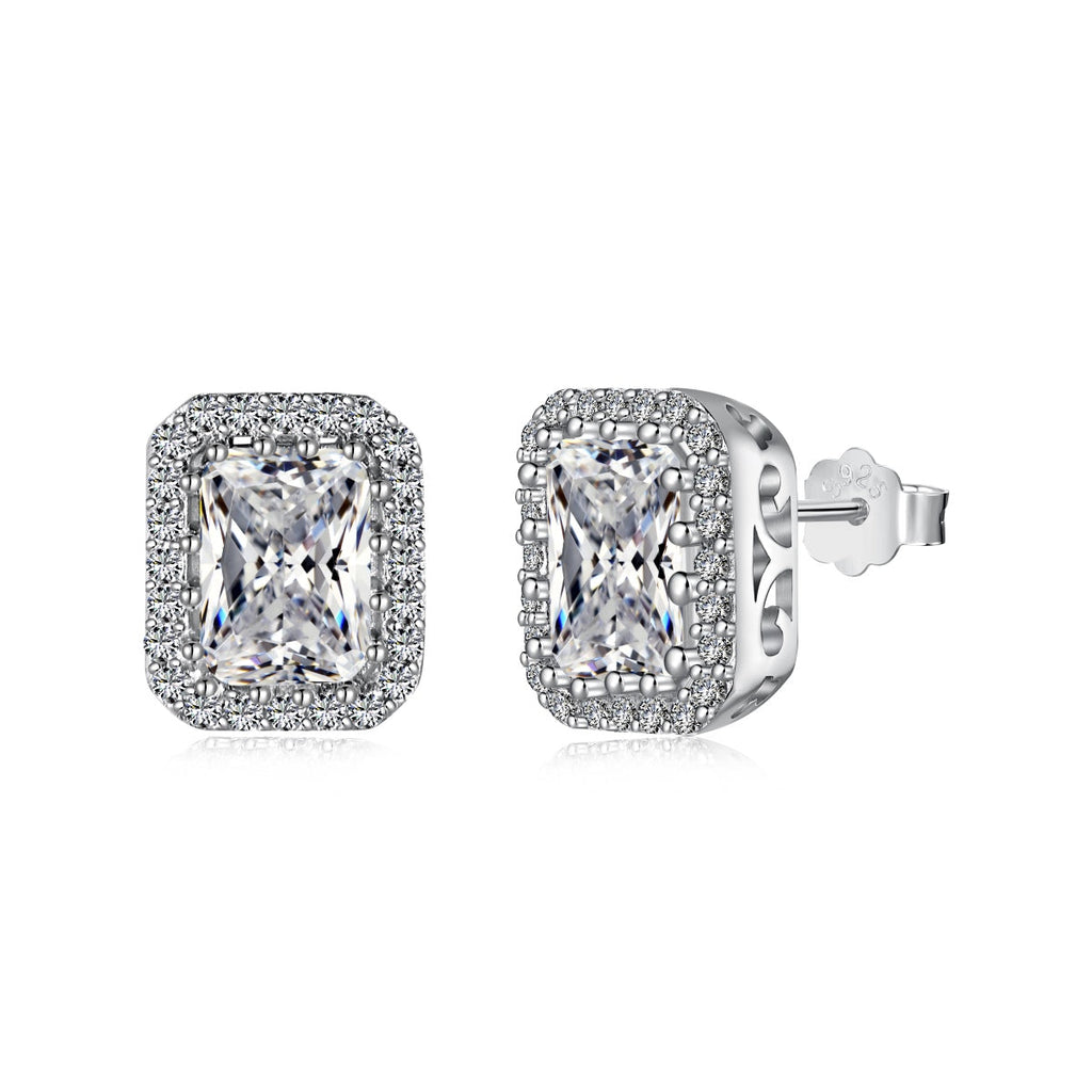 [Lumi Jewels]1.0 Carat Luxurious Dainty Emerald Cut Daily Earrings