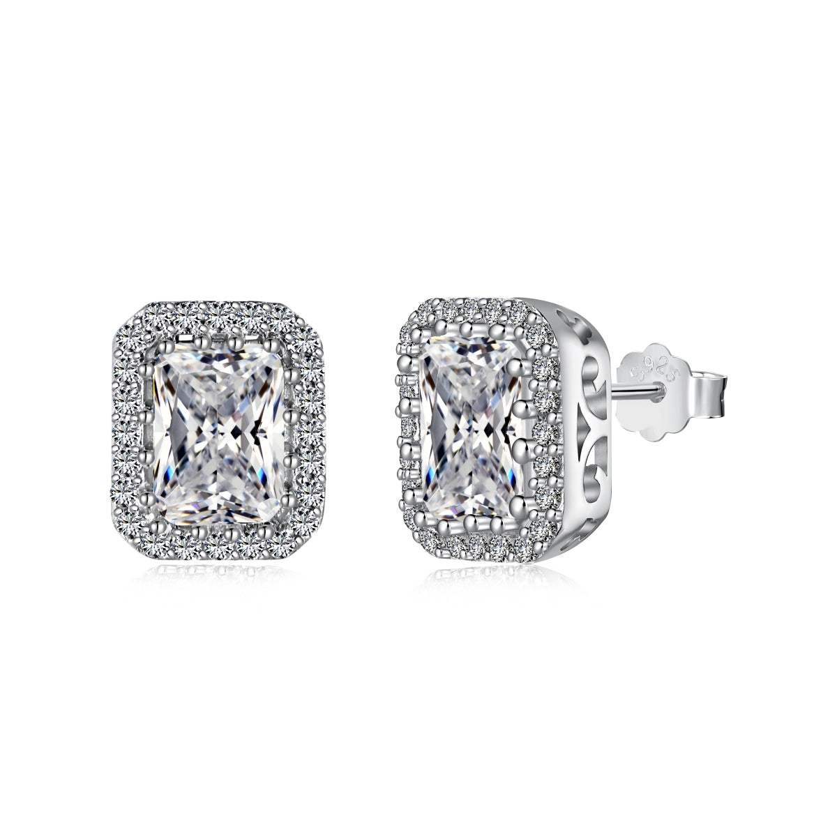 [Lumi Jewels]1.0 Carat Luxurious Dainty Emerald Cut Daily Earrings