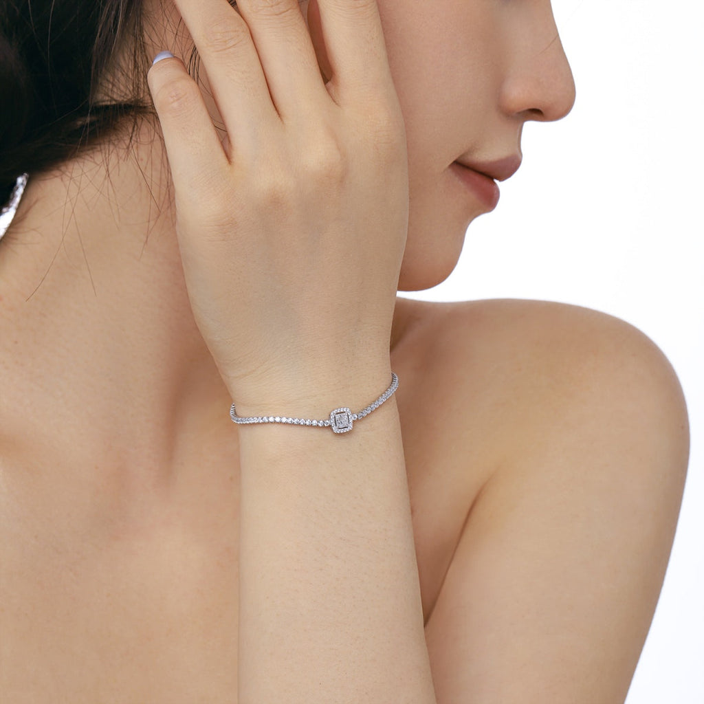 [Lumi Jewels]Luxurious Dazzling Square Shape Banquet Bracelet