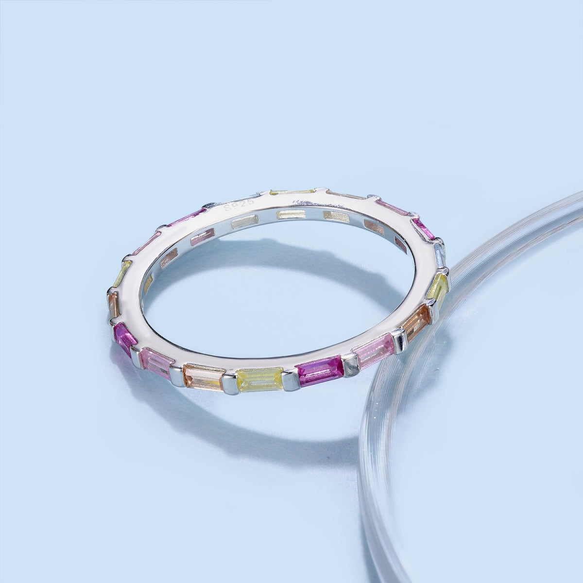 [Lumi Jewels]Exquisite Multicolored Emerald Cut Daily Ring