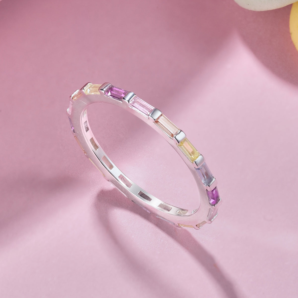 [Lumi Jewels]Exquisite Multicolored Emerald Cut Daily Ring