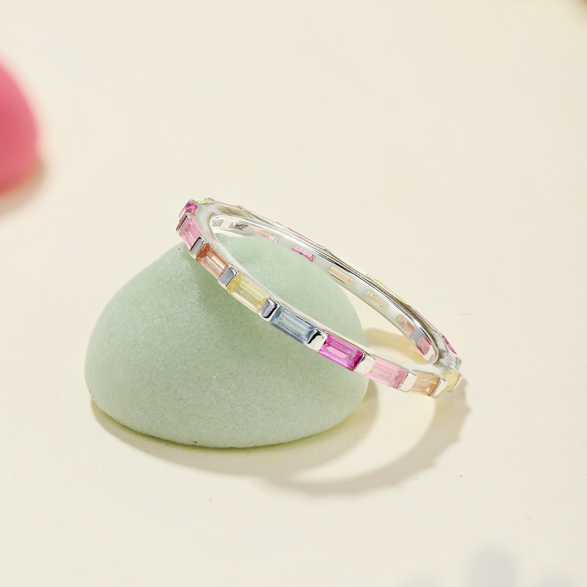 [Lumi Jewels]Exquisite Multicolored Emerald Cut Daily Ring