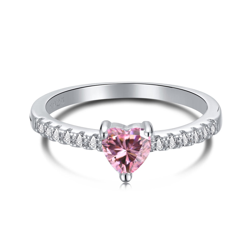 [Lumi Jewels]0.5 Carat CaratEternity Charming Heart Shape Lover Ring